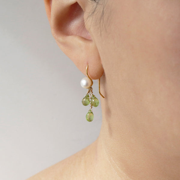 Pearl & Teardrop Cluster Earrings