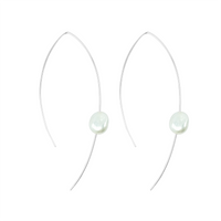 Single Pearl Fish Hook Earrings