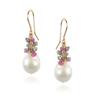 Baroque Pearl & Rough Diamond Earrings
