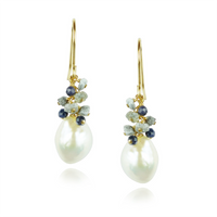 Baroque Pearl & Rough Diamond Earrings