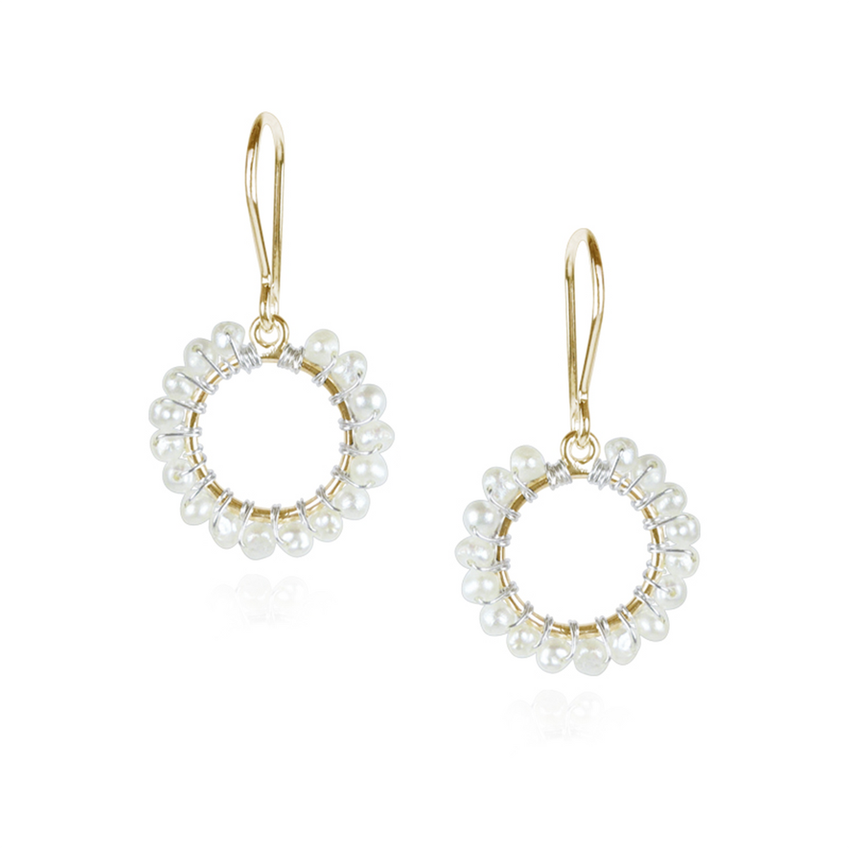 Pearl Wrapped Circular earrings
