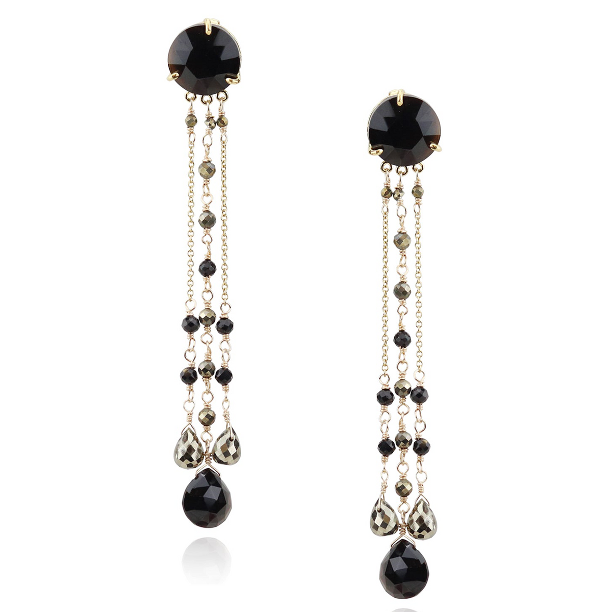 Black Onyx Chandelier Earrings