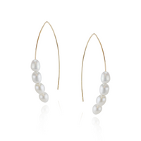 Rice Pearl Fish Hook Earrings
