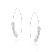 Rice Pearl Fish Hook Earrings