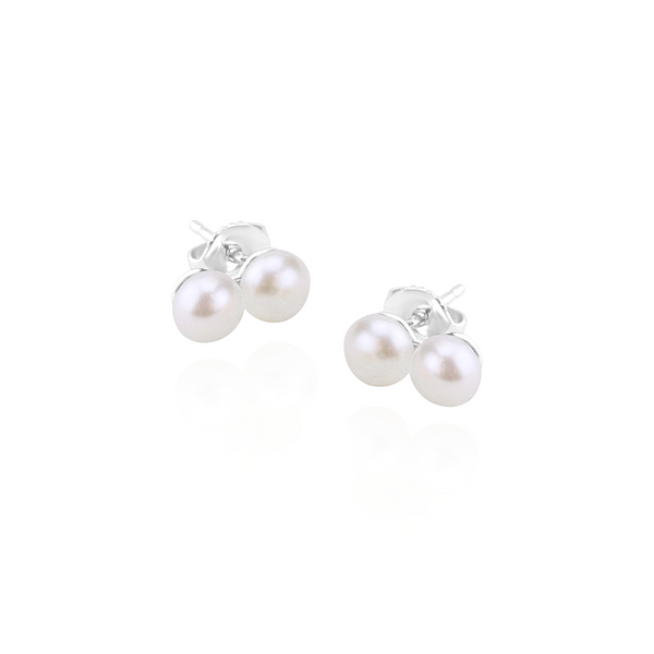 Small Double Pearl Studs