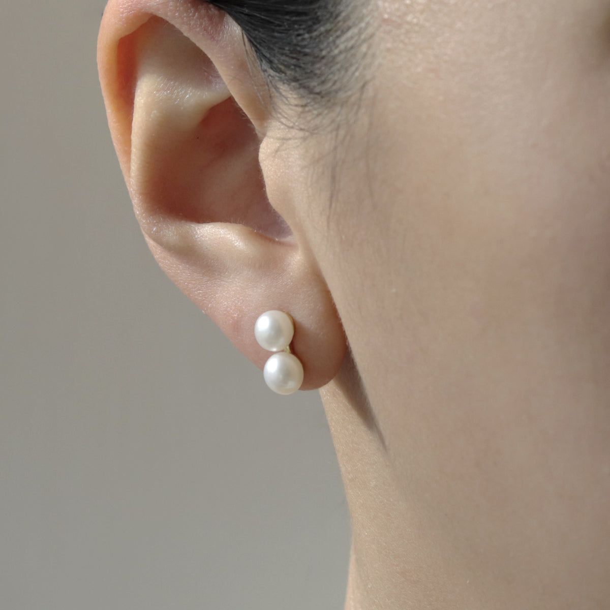 Small Double Pearl Studs