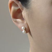 Small Double Pearl Studs