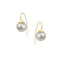 Round White Pearl Earrings