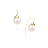 Round White Pearl Earrings