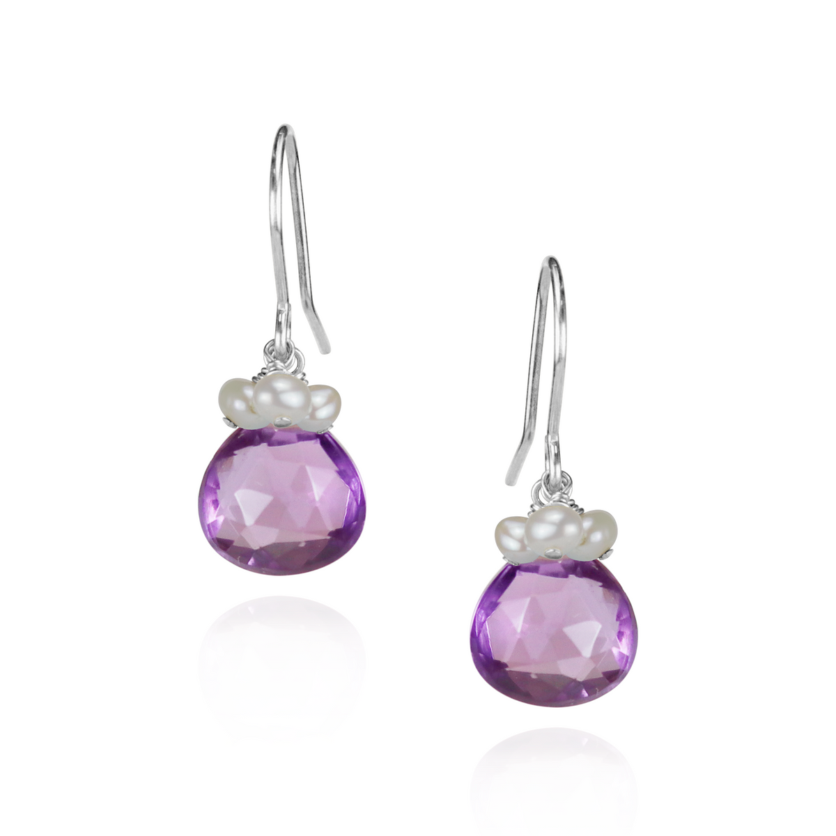 Pearl Cluster & Heart Gemstone Earrings