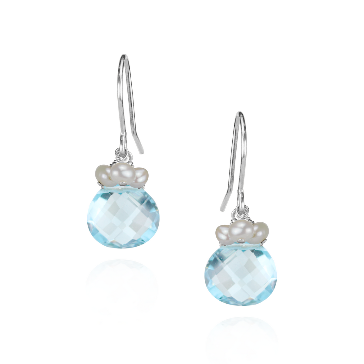 Pearl Cluster & Heart Gemstone Earrings