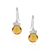 Pearl Cluster & Heart Gemstone Earrings