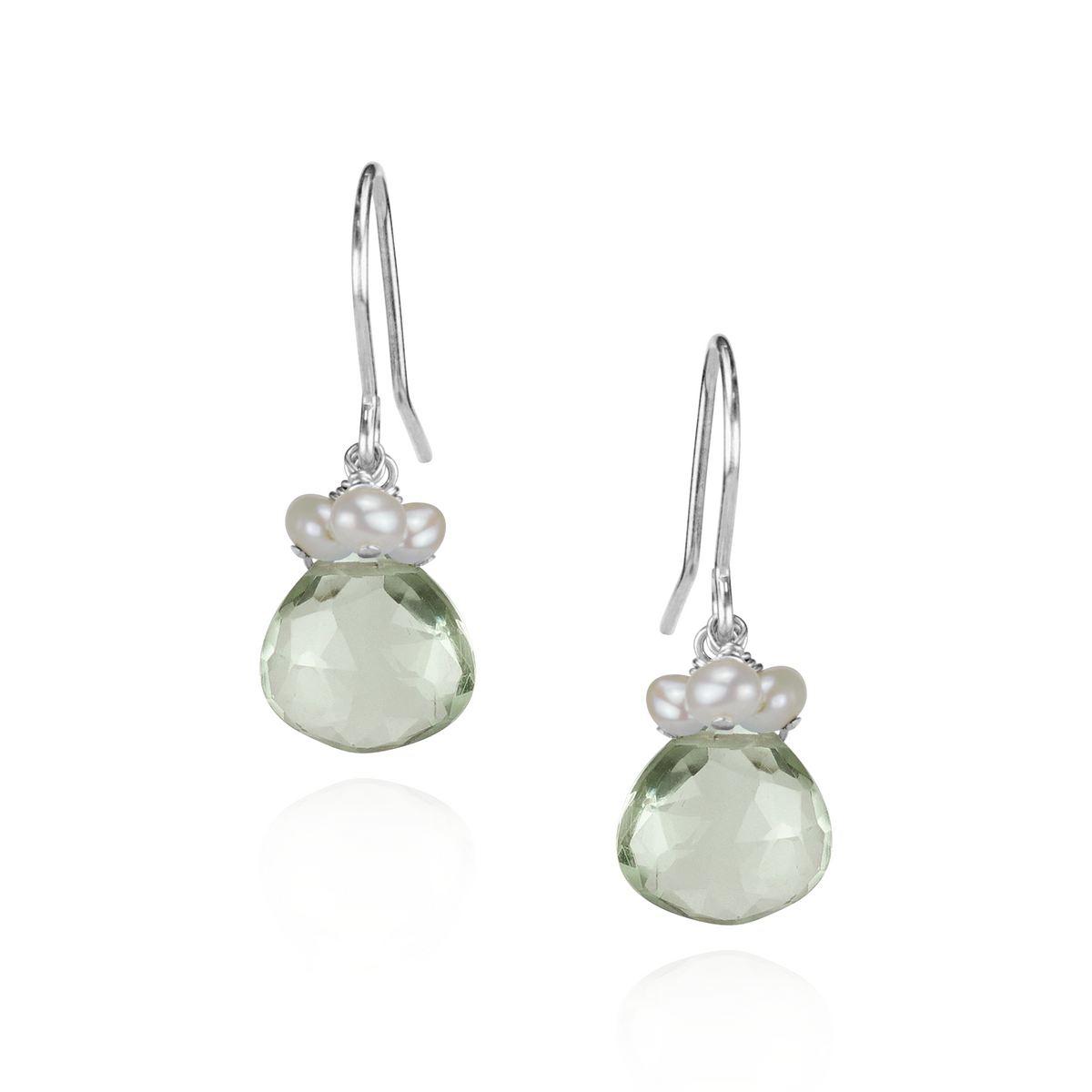 Pearl Cluster & Heart Gemstone Earrings