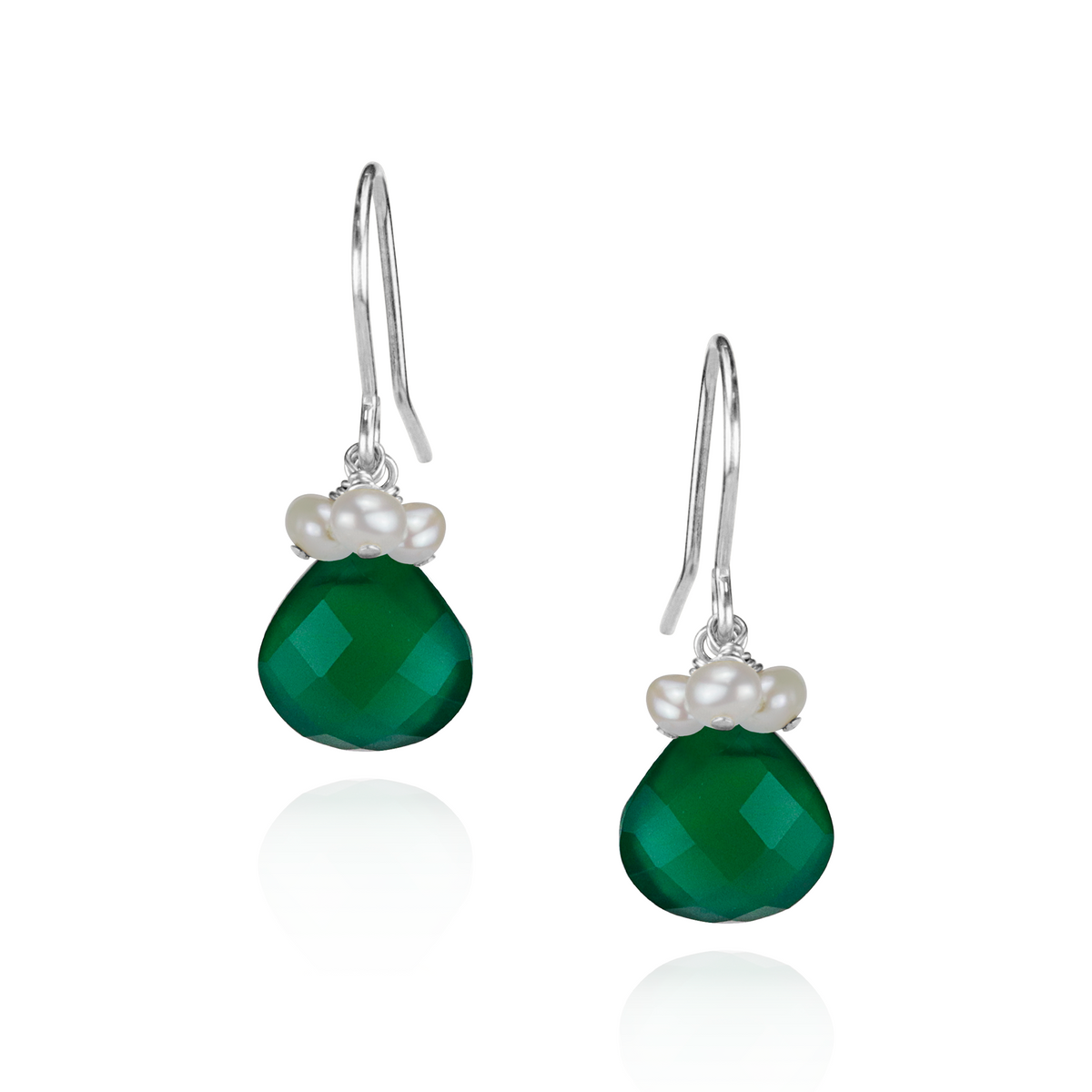 Pearl Cluster & Heart Gemstone Earrings