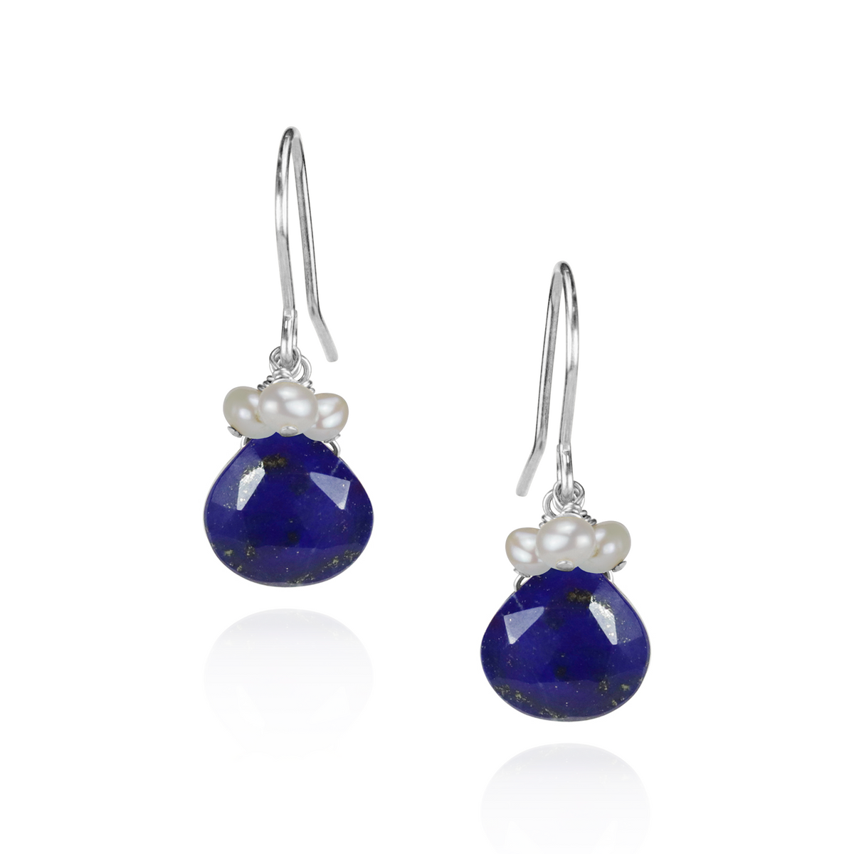 Pearl Cluster & Heart Gemstone Earrings