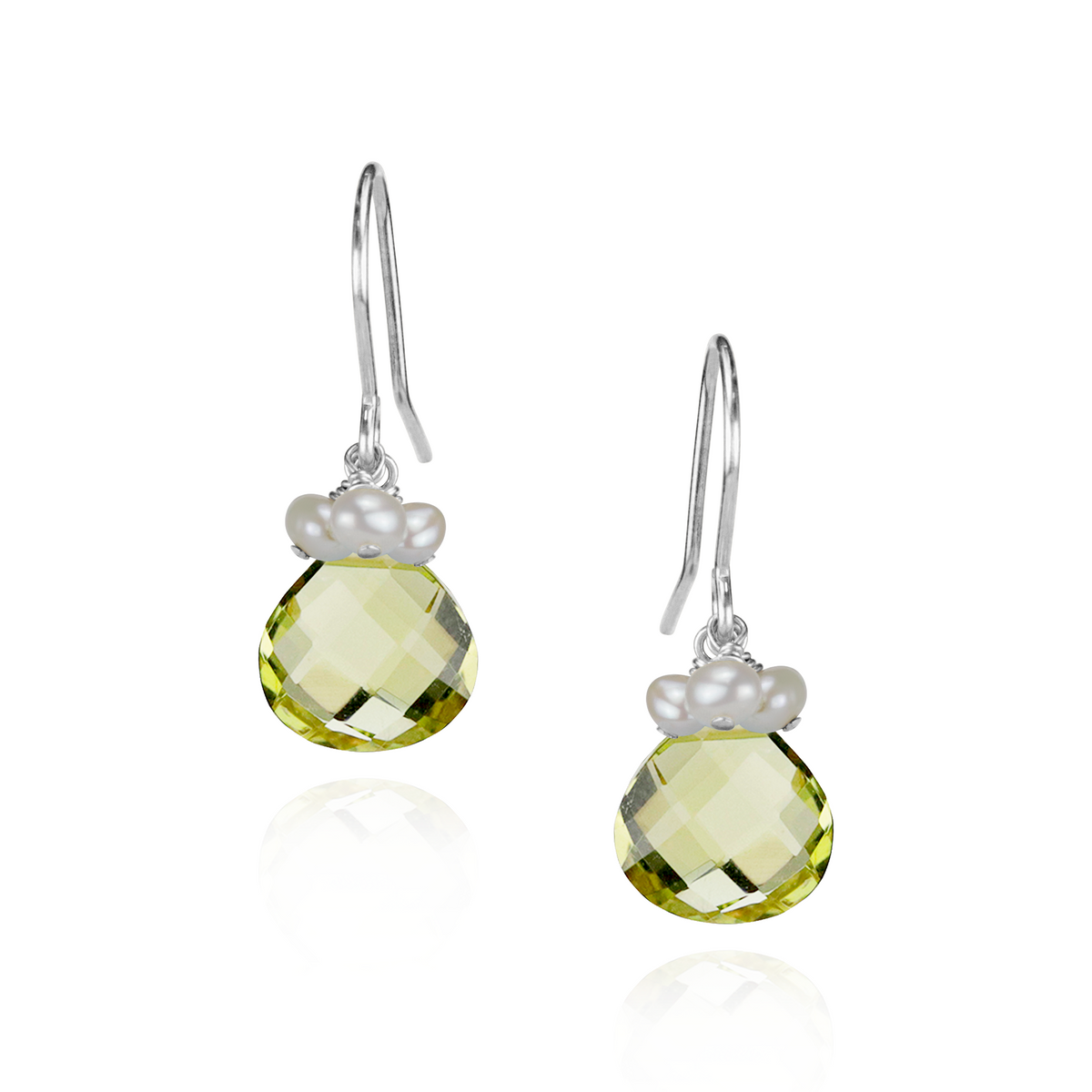 Pearl Cluster & Heart Gemstone Earrings