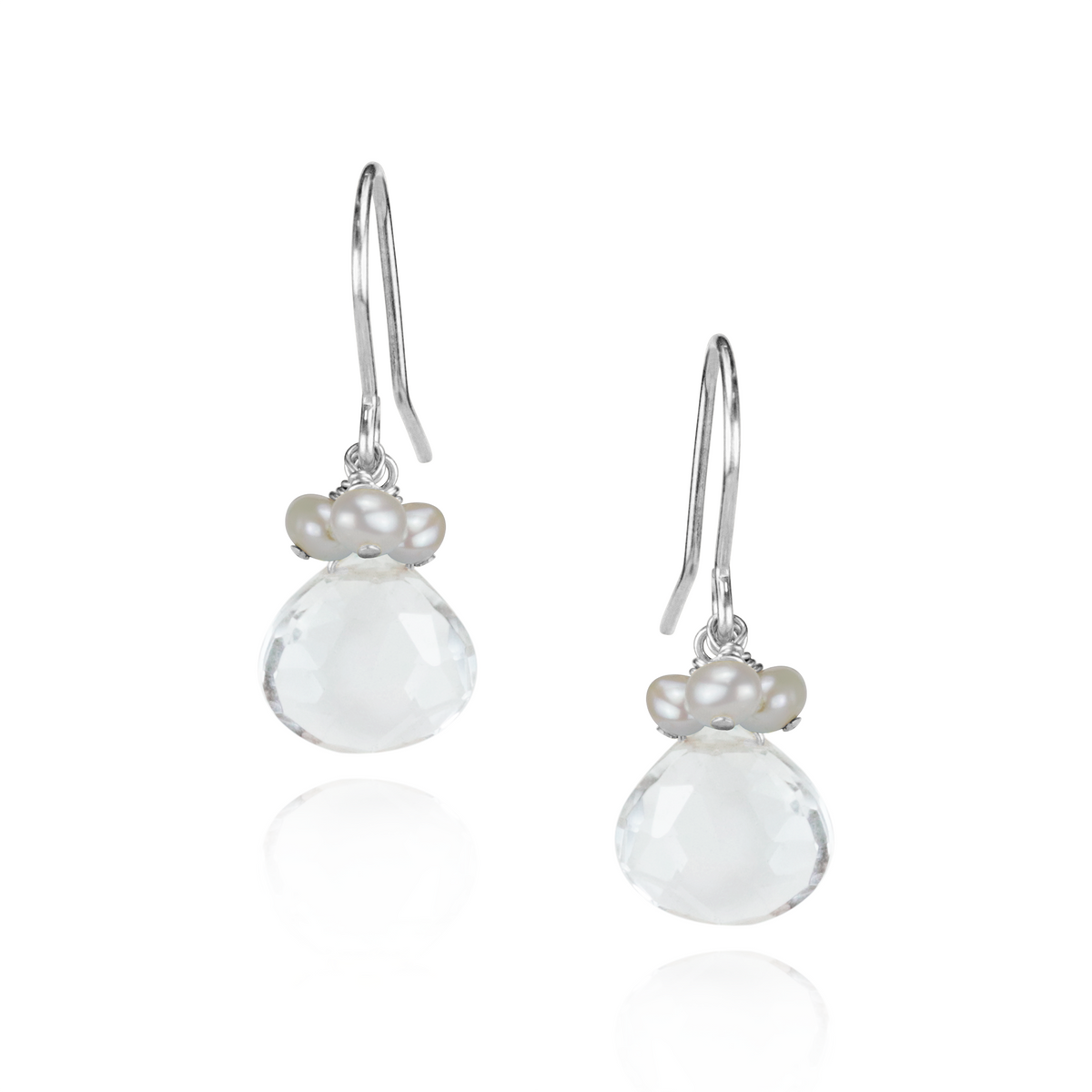 Pearl Cluster & Heart Gemstone Earrings