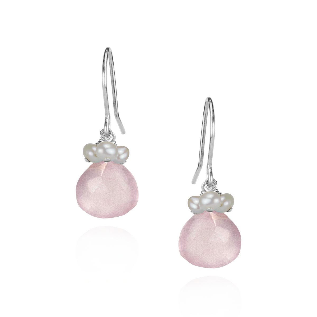 Pearl Cluster & Heart Gemstone Earrings