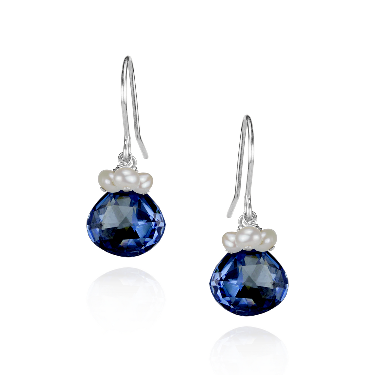 Pearl Cluster & Heart Gemstone Earrings