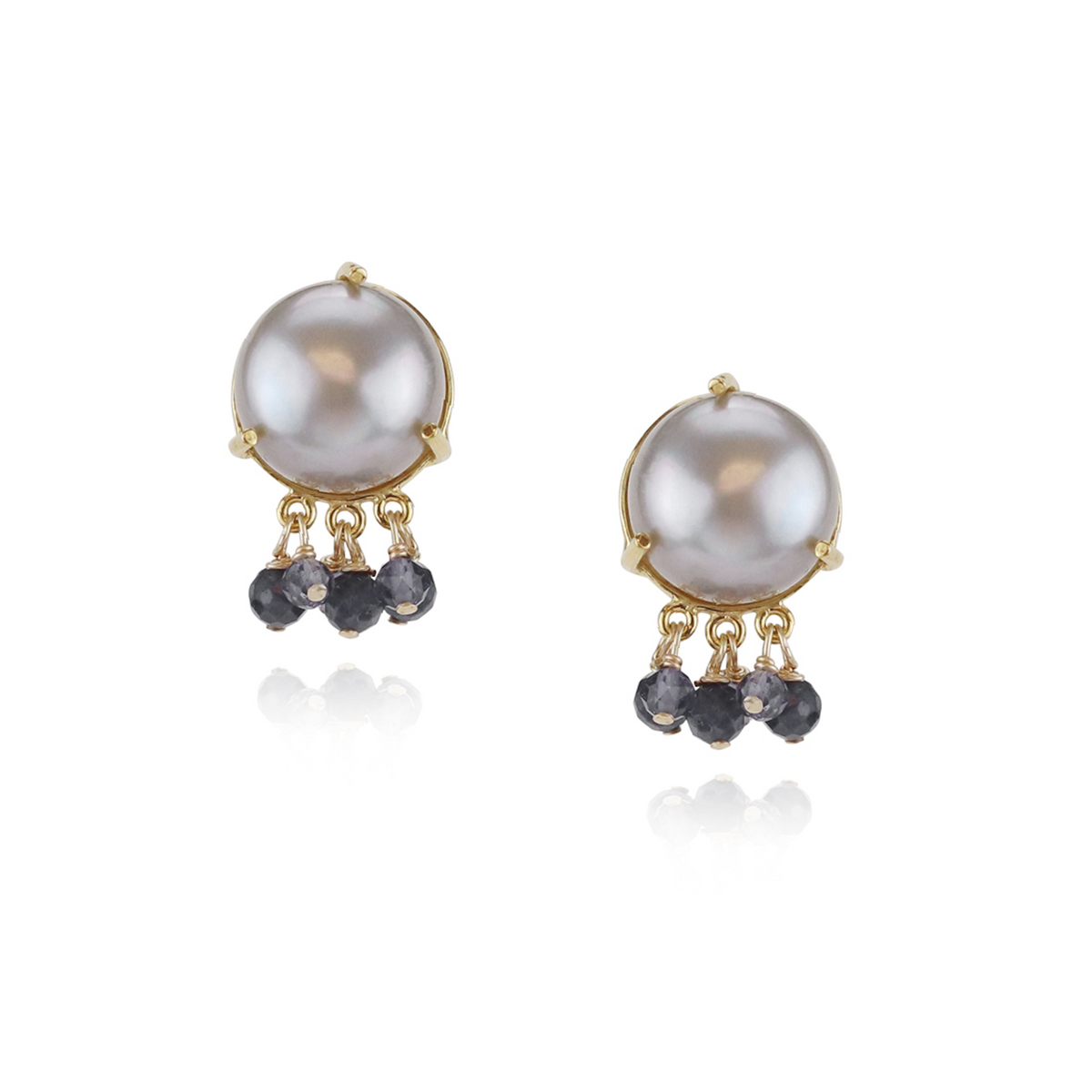 Elegant Grey Pearl Earrings