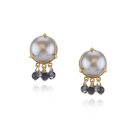 Elegant Grey Pearl Earrings