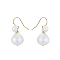 Double Pearl Ear wire Earrings