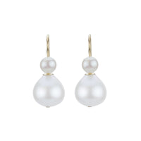 Double Pearl Ear Wire Earrings