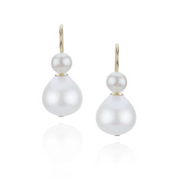 Double Pearl Ear Wire Earrings