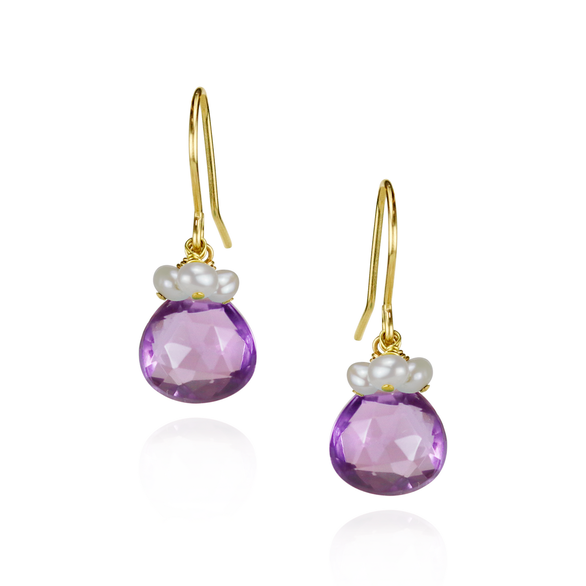 Pearl Cluster & Heart Gemstone Earrings
