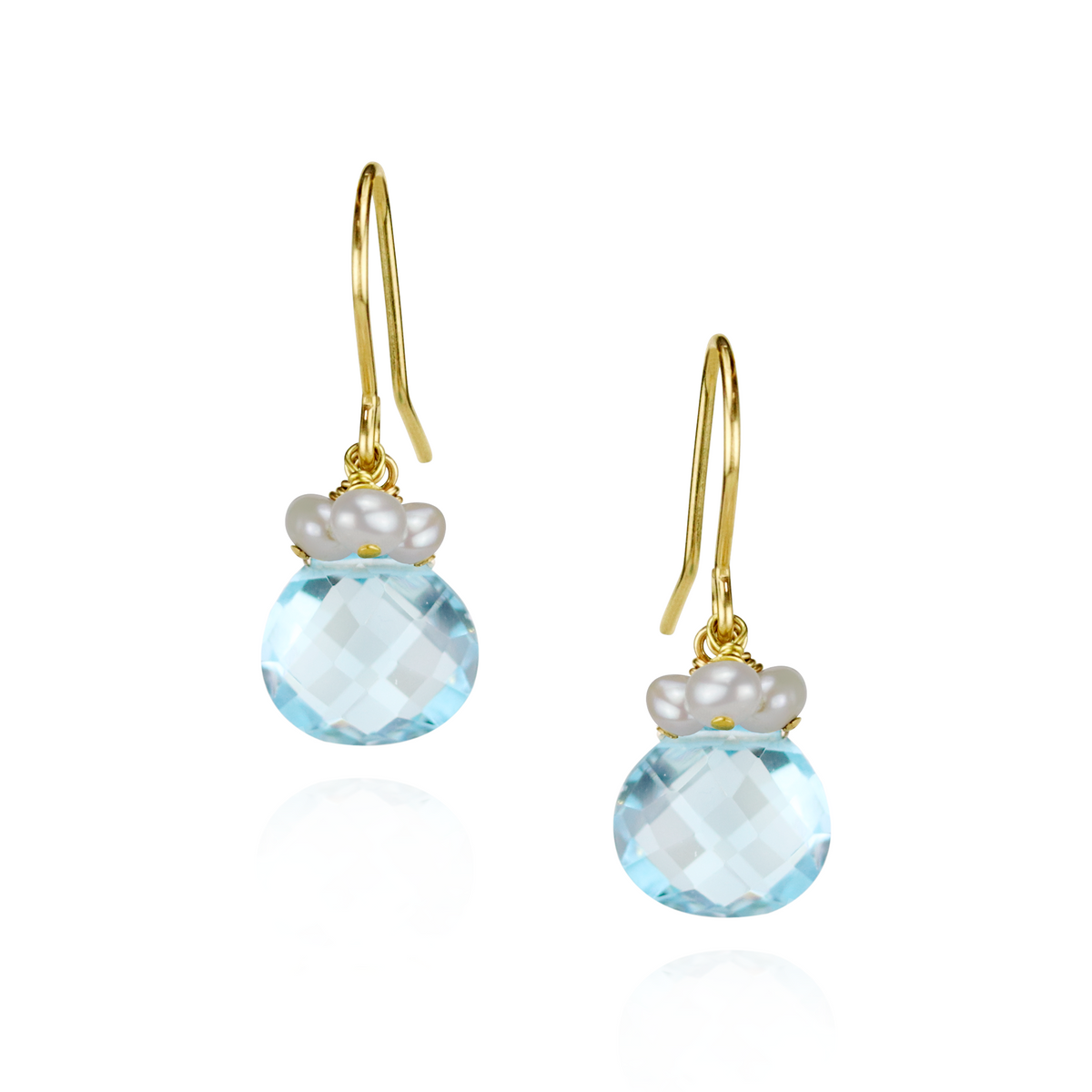 Pearl Cluster & Heart Gemstone Earrings