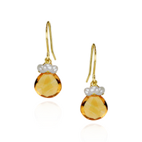 Pearl Cluster & Heart Gemstone Earrings