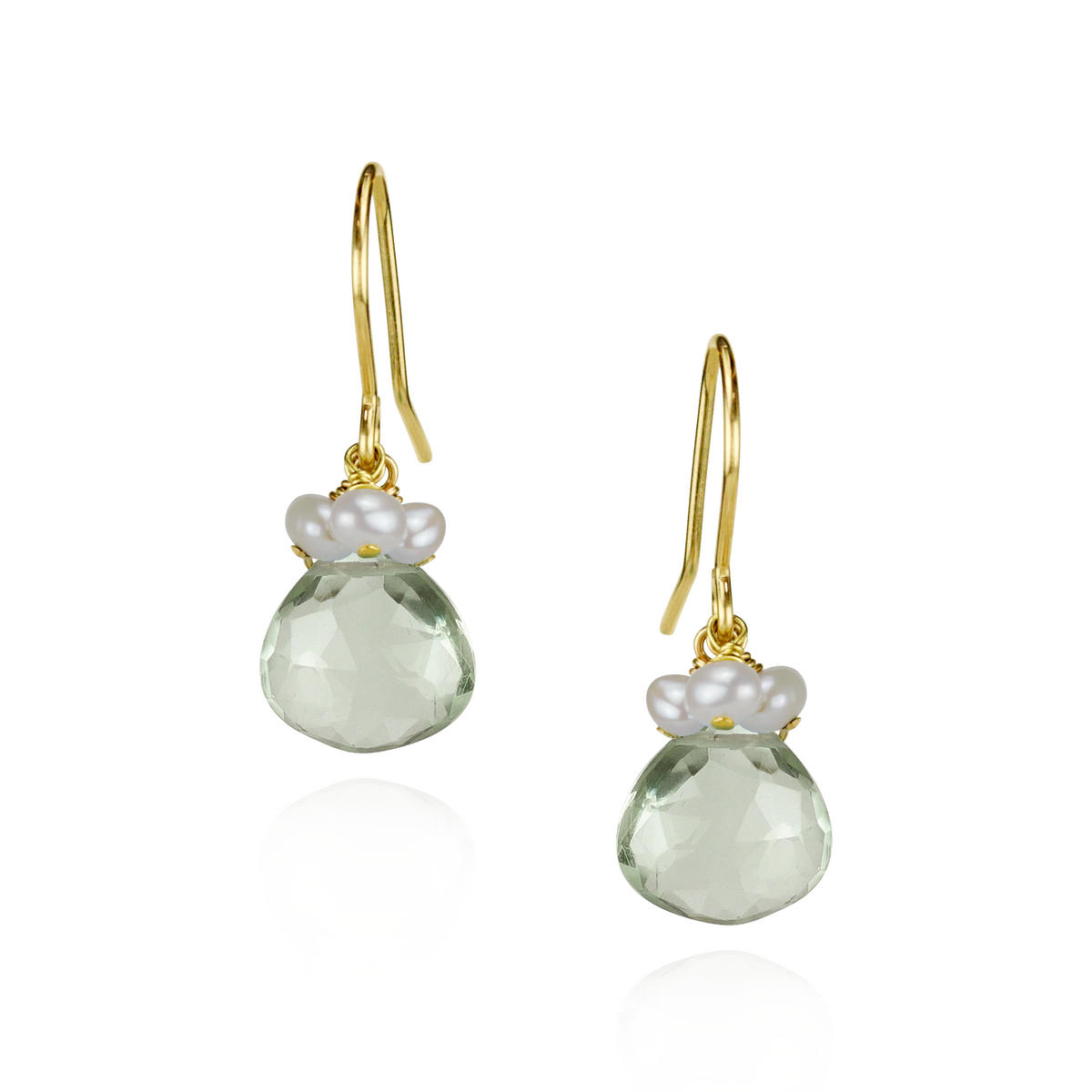 Pearl Cluster & Heart Gemstone Earrings