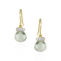 Pearl Cluster & Heart Gemstone Earrings
