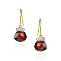 Pearl Cluster & Heart Gemstone Earrings