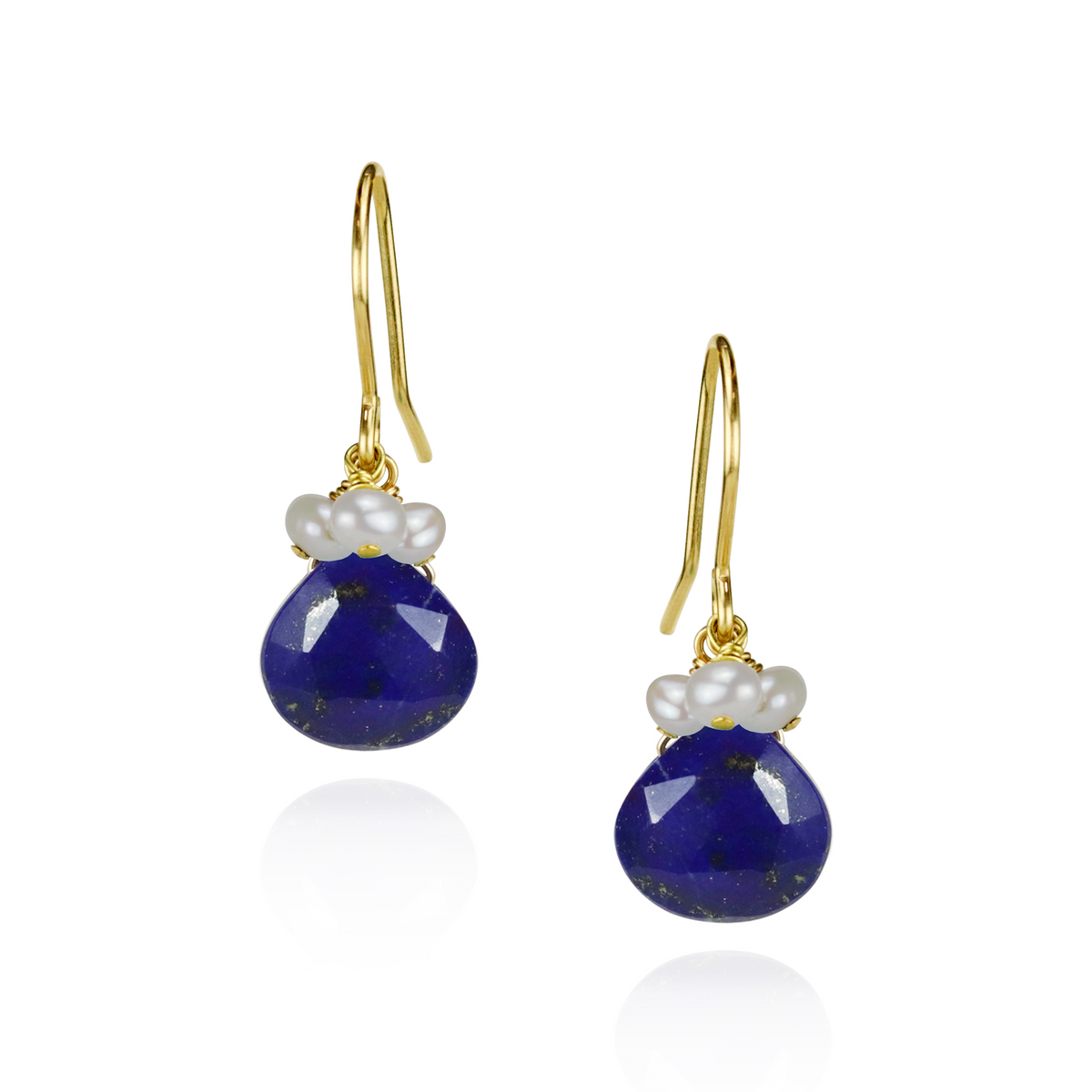 Pearl Cluster & Heart Gemstone Earrings
