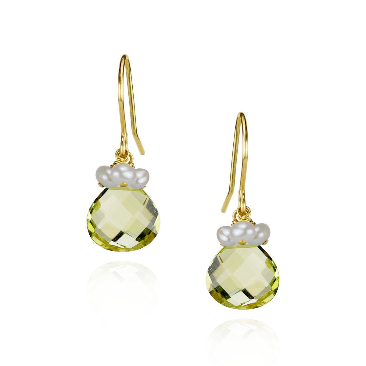 Pearl Cluster & Heart Gemstone Earrings