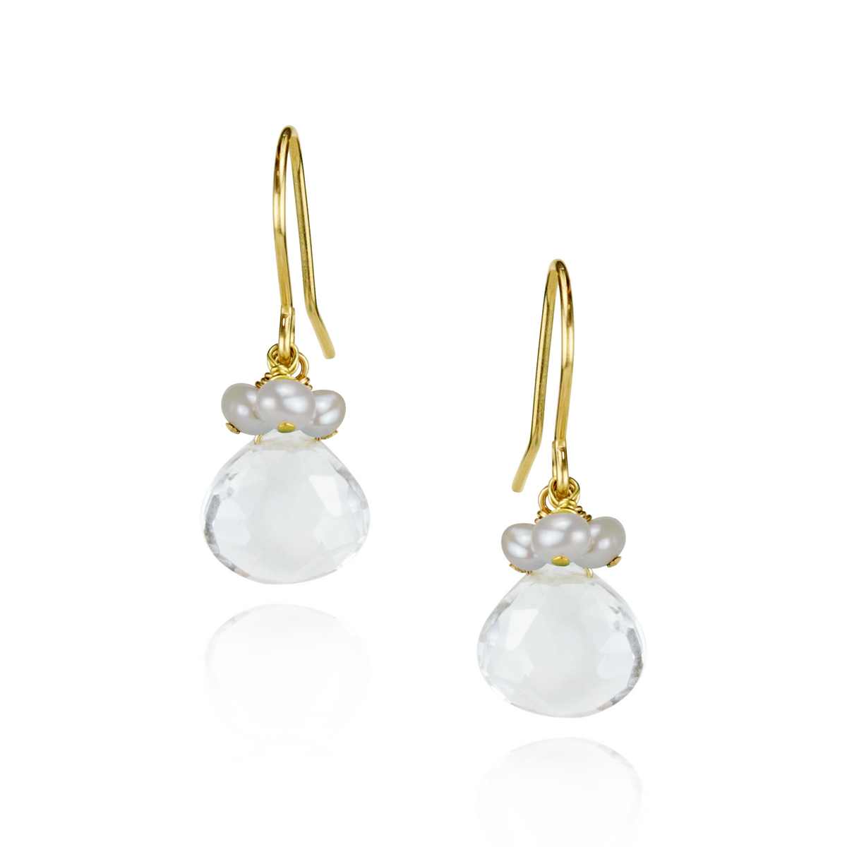 Pearl Cluster & Heart Gemstone Earrings
