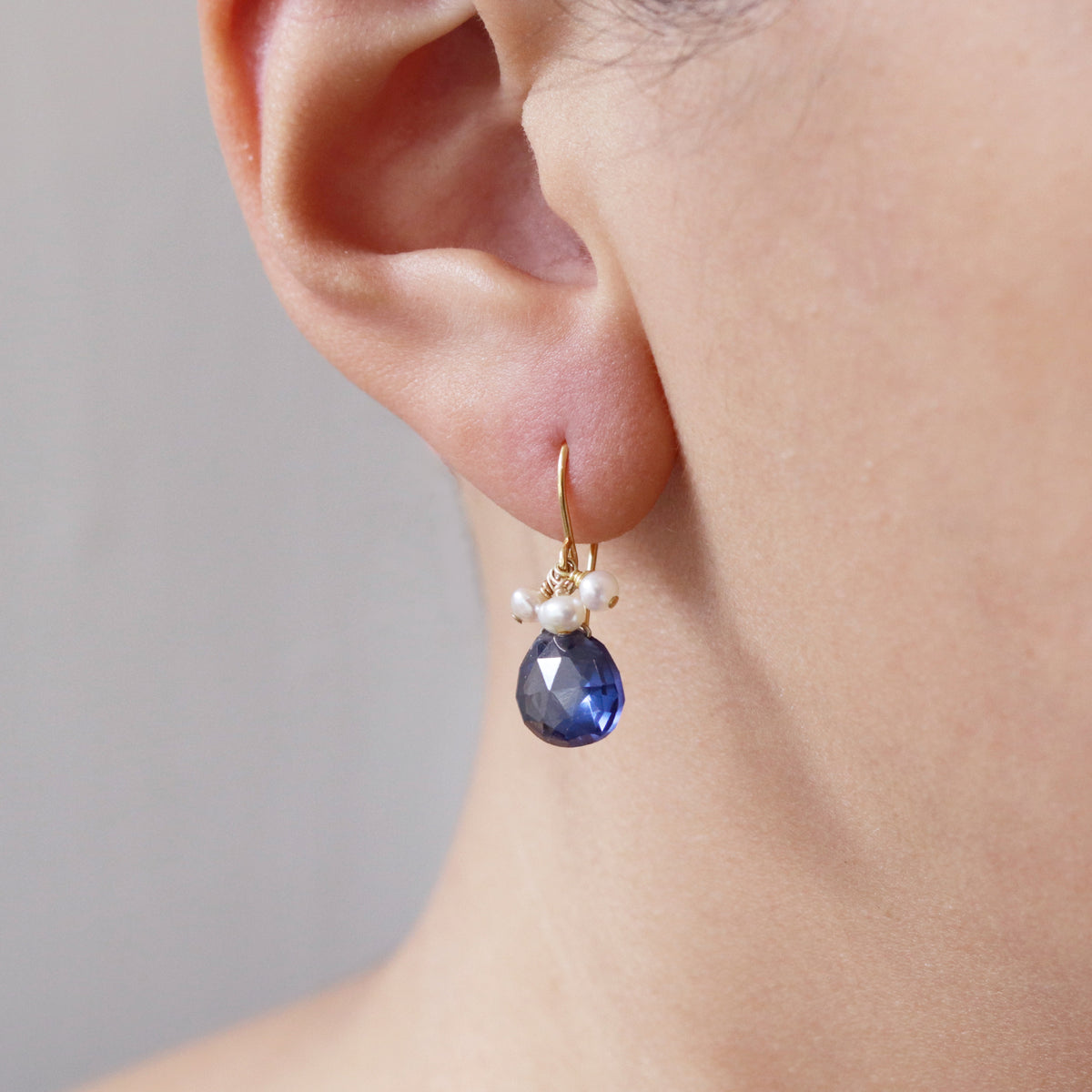 Pearl Cluster & Heart Gemstone Earrings