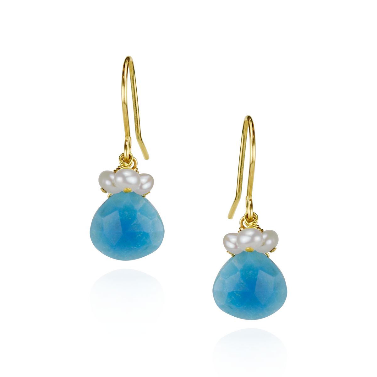 Pearl Cluster & Heart Gemstone Earrings
