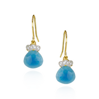 Pearl Cluster & Heart Gemstone Earrings
