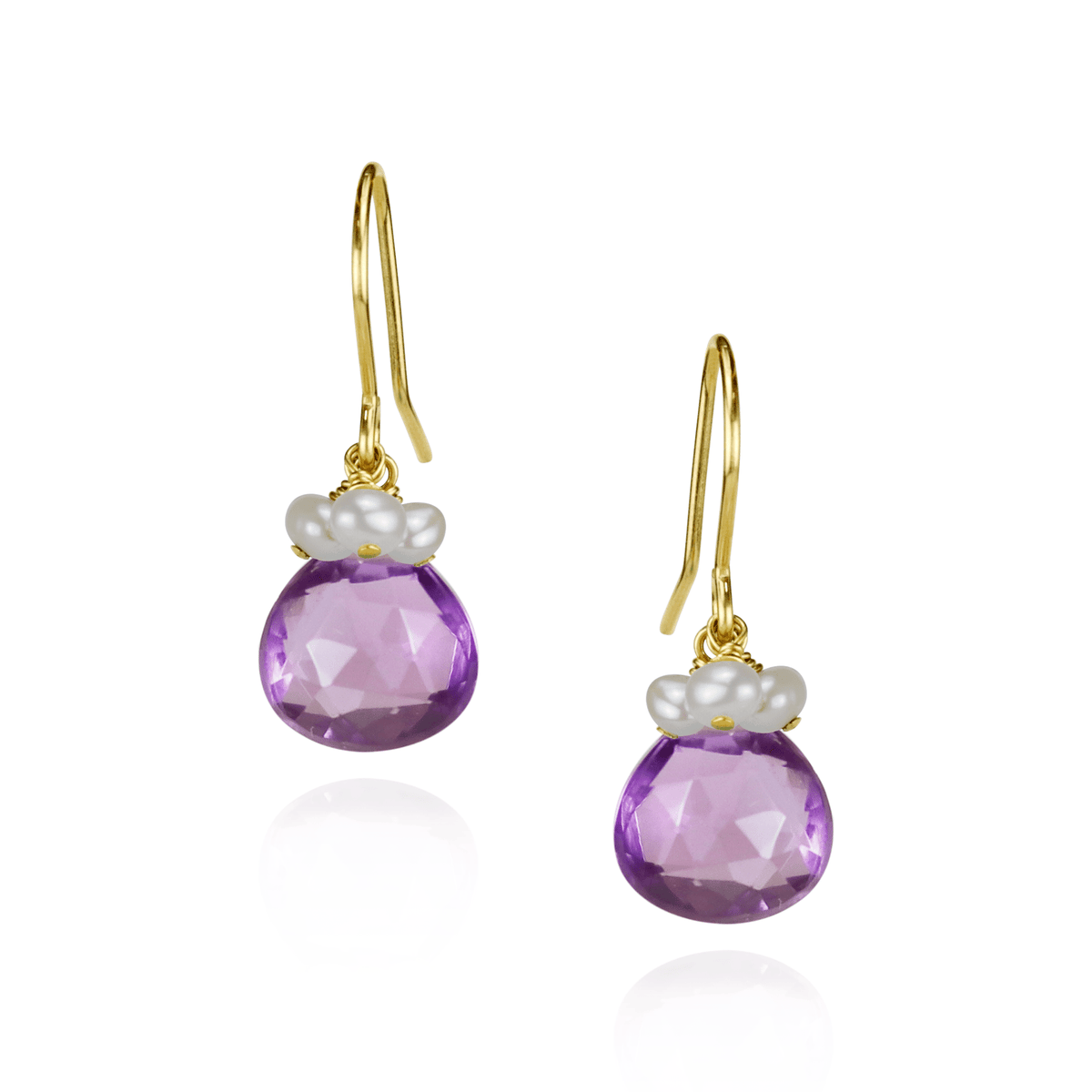Pearl Cluster & Heart Gemstone Earrings