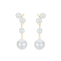 Double Pearl Stud and Drop Earrings