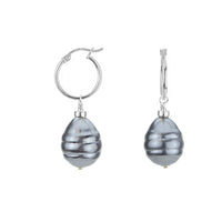 Latch Back Shell Pearl Drop Earrings