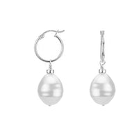 Latch Back Shell Pearl Drop Earrings