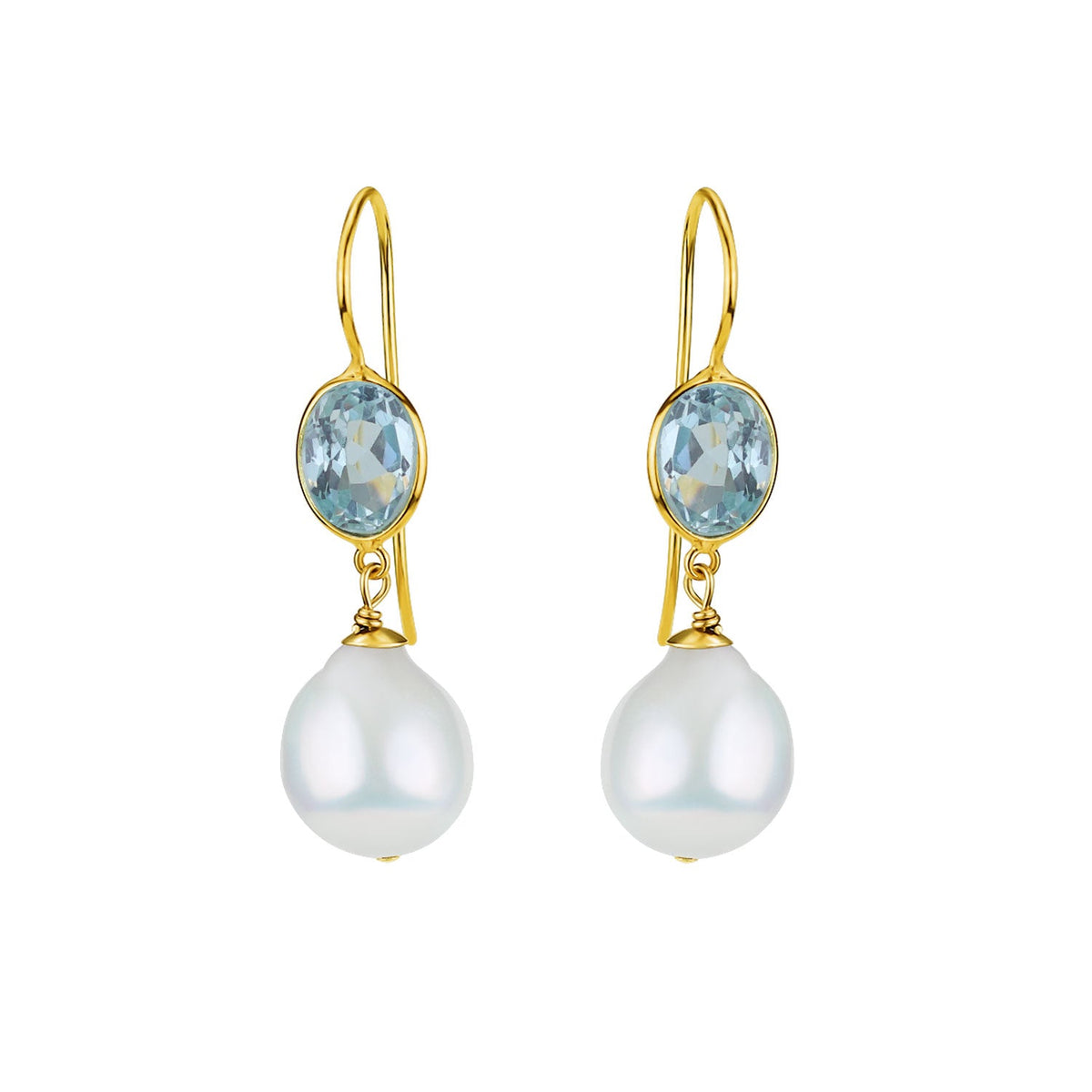 Green Amethyst & Pearl Ear Wire Drop Earrings