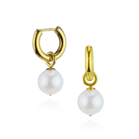 Pearl Hinged Huggie Earrings