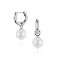 Pearl Hinged Huggie Earrings