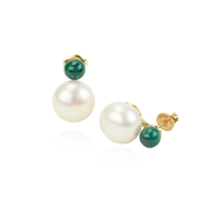 Pearl & Faceted Stone Stud Earrings