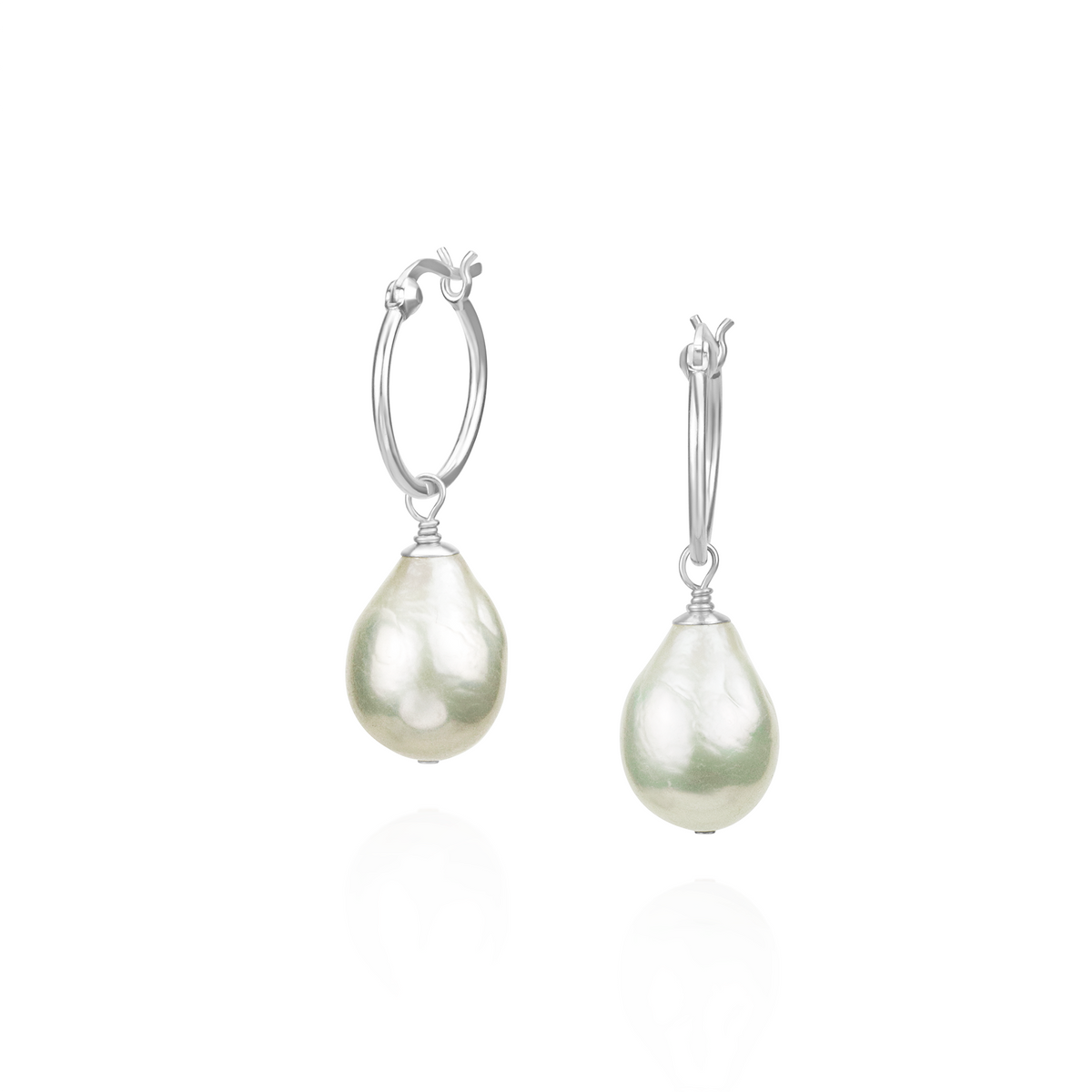 Baroque Pearl Hoop Earrings