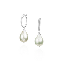 Baroque Pearl Hoop Earrings